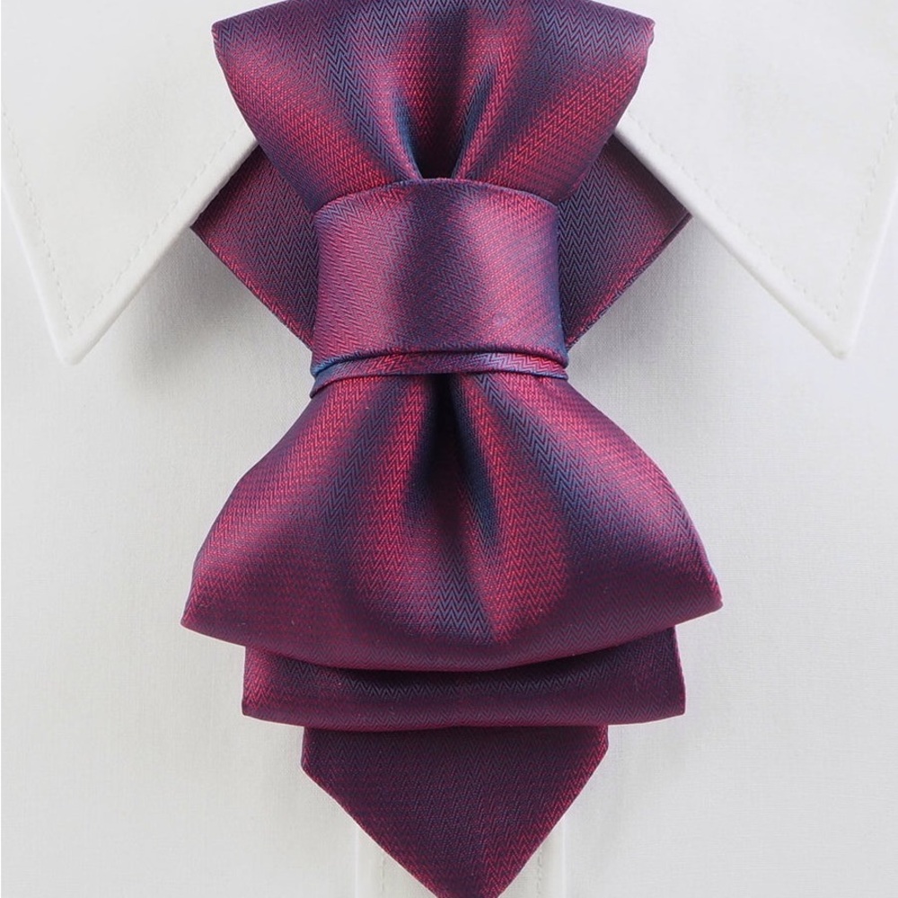 NEW Men's Burgundy Patterned Cravat Bow Tie Women Unisex